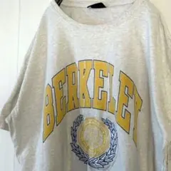 NCAA by USL BERKELEY 刺繍 Tシャツ クリームグレー古着