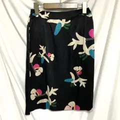 CHANEL シャネル 00T シルク100% 花柄 フラワー ロゴ スカート