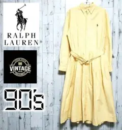 RALPH LAUREN ヴィンテージ 90s ベルト付 ロングワンピース
