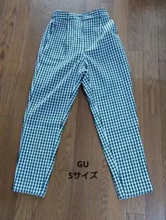GU ギンガムチェックパンツ S 両サイドポケット付き