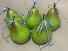 緑色の洋梨型オブジェ 5個セット