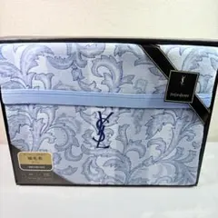YVES SAINT LAURENT イヴサンローラン　綿毛布　ブルー