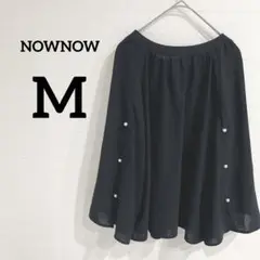 美品！！NOWNOW 【M】黒 パール装飾 長袖ブラウス