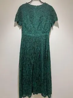 AIMER 総レースタック入りワンピースドレス M グリーン