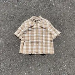 90's エディーバウアー ブラウン 短丈 ボックス シャツcityboy