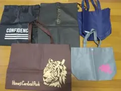 超美品【エコバッグ　 5点 で　　ブラウン系バック横55㎝、縦40㎝　】