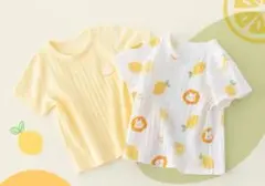 イエローとホワイトの半袖シャツ2枚セット