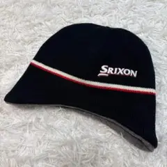 Srixon ニット帽 ゴルフウェア フリーサイズ ウール ブラック 防寒