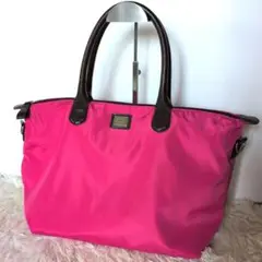 HAMANO ピンク トートバッグ　美品 ハマノ　ショルダーバック