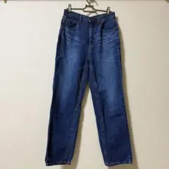 GU ストレートデニムパンツ　ダークブルー