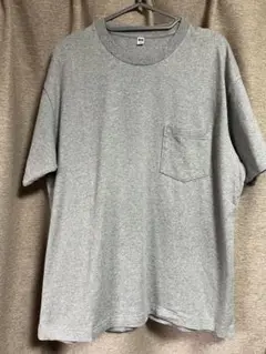 美品 ユニクロ UNIQLO グレー ポケット付き Tシャツ Lサイズ 綿