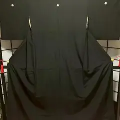 ［5161］喪服 五つ紋 右三つ巴 黒 正絹 着物 袷