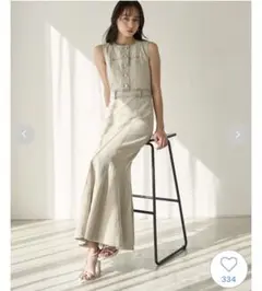SNIDEL 25ss デニムマーメイドワンピース 0 グレー