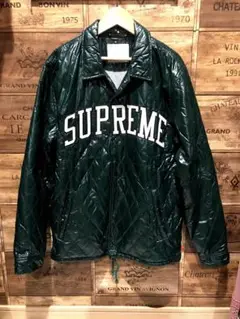 supreme ナイロンジャケット キルティング アーチロゴ エナメル