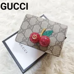 GUCCI インターロッキング GG チェリー 二つ折り財布 PVC 欠損無し