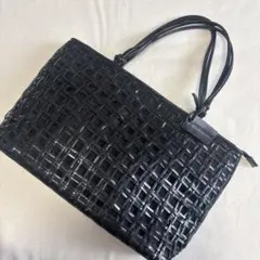 PRIDONNA ブラック かごバッグ トートバッグ　ハンドバッグ