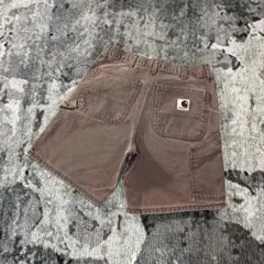 希少 良フェード 一点物 ダック地 金ボタン ショーツ ブラウン シルエット◎