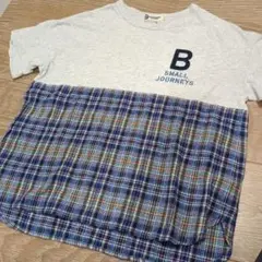 KPBOY　切替　Tシャツ　チェック　130