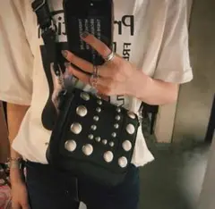 新品　MOUSSY マウジー　スタッズカウボーイバッグ　ブラック　黒　グランジ