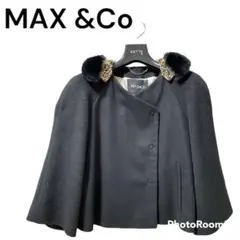 マックス&コー コート MAX&Co ファー ショートコート ビジュー 黒