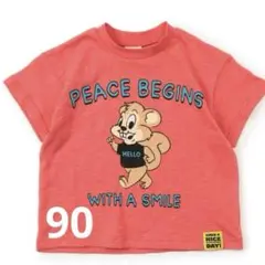 新品 BREEZE 半袖Tシャツ ピンク　90サイズ　リス柄　アニマル柄
