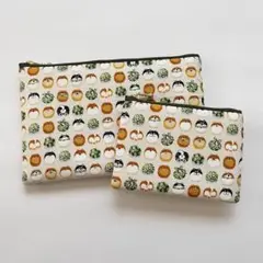 ハンドメイド　柴犬　ポーチ　2点セット