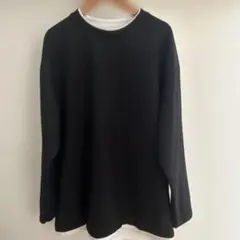 グローバルワーク　黒いレイヤード長袖カットソー