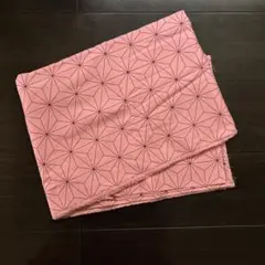 ピンク 綿生地　麻の葉模様