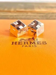 HERMES エルメス キューブ ヘキサゴン Hロゴ シルバー カフリンクス