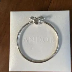 Pandora シルバーブレスレット ハートと翼モチーフ　未使用