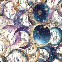 ステッカー　アンティークな月　50枚　銀河＊宇宙系シール　月のシール