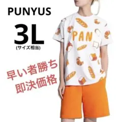 【訳あり特売品】プニュズパン総柄半袖Tシャツ　サイズ4(3L.2XL)体型カバー