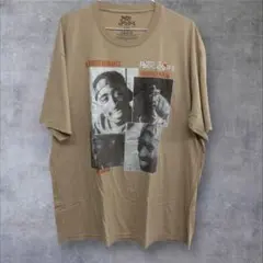 US古着 半袖Tシャツ 2pac ラッパー ベージュ XL