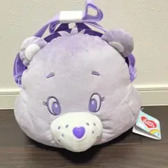 新品未使用　ケアベア フェイスBIGがまぐち ランワン　紫　ショルダーバッグ