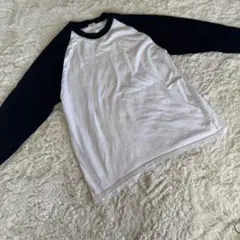 ラグランTシャツ 長袖 白×黒 メンズ