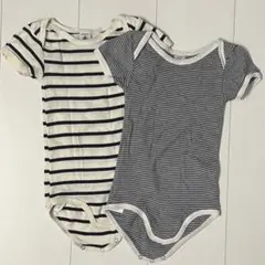 プチバトー 半袖ボディ ミラレ 2枚セット