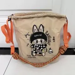 刺繍 (ラブブ) エコバッグ LABUBU バケツバッグ ショルダー付き