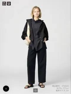 UNIQLO U コットンワイドパンツ ブラック サイズ:67
