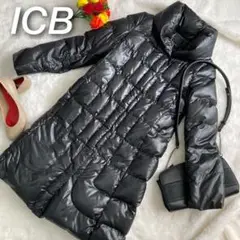 美品★ICB ダウンコート ロング丈 ショールカラー Aライン Lサイズ