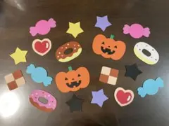 壁面飾り　10月　ハロウィン　カボチャ　ドーナツ　おばけ　お菓子　秋の壁面