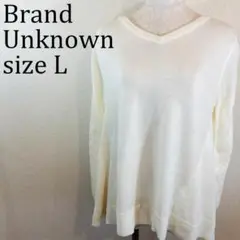 美品 Brand Unknown 花柄 レース ニット 両袖 L【52】