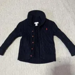 【値下げ】Ralph Lauren ネイビー カーディガン 襟あり100cm