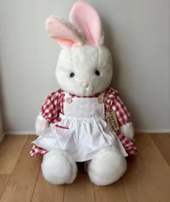 超レトロ　ファースト社　wool素材うさぎぬいぐるみ　紙タグ付 レトロ 希少 うさぎ ファースト社 ぬいぐるみ 昭和レトロ レアの