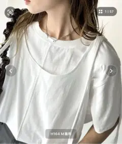 クラシカルエルフ⭐︎タグ付きコットンレイヤードTシャツ白