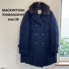 マッキントッシュフィロソフィー ダウンコート ネイビー サイズ38 レディース