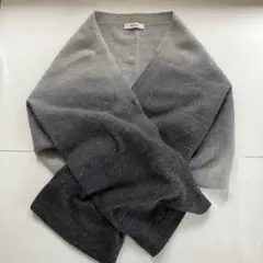 ofuon オフオン グラデーショングレー ニットショール ニットベスト カーデ