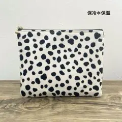 18cm　保冷ポーチ　ダルメシアン柄　ハンドメイド