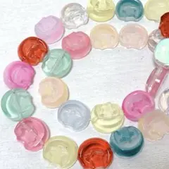 bh966/SALE！アクリルビーズ◇三日月の中にお星様　1連