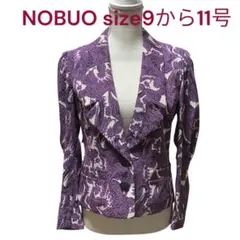 美品　ノブオ　NOBUO ちりめん　ペイズリー柄　ジャケット　9号から11号