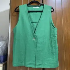 EmmM グリーン ベスト　ナチュラル系　イーム